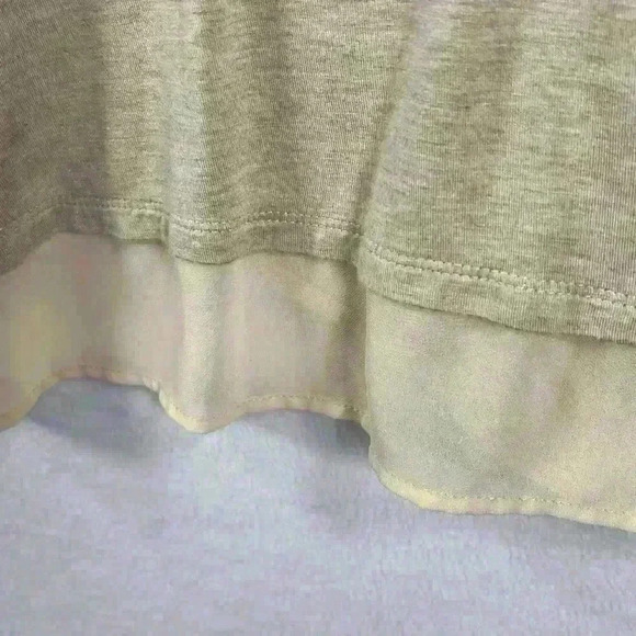 Lane Bryant Knit / Chiffon Cardigan Size 22/24 Tan Color Waterfall Front - Picture 4 of 8